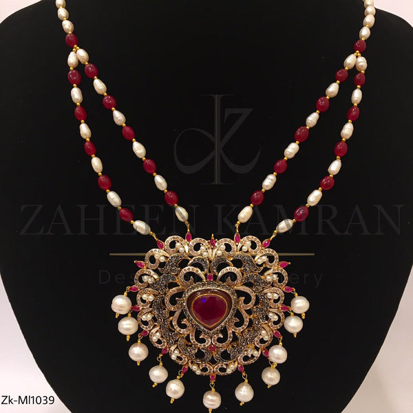 Ruby Heart Antique Mala