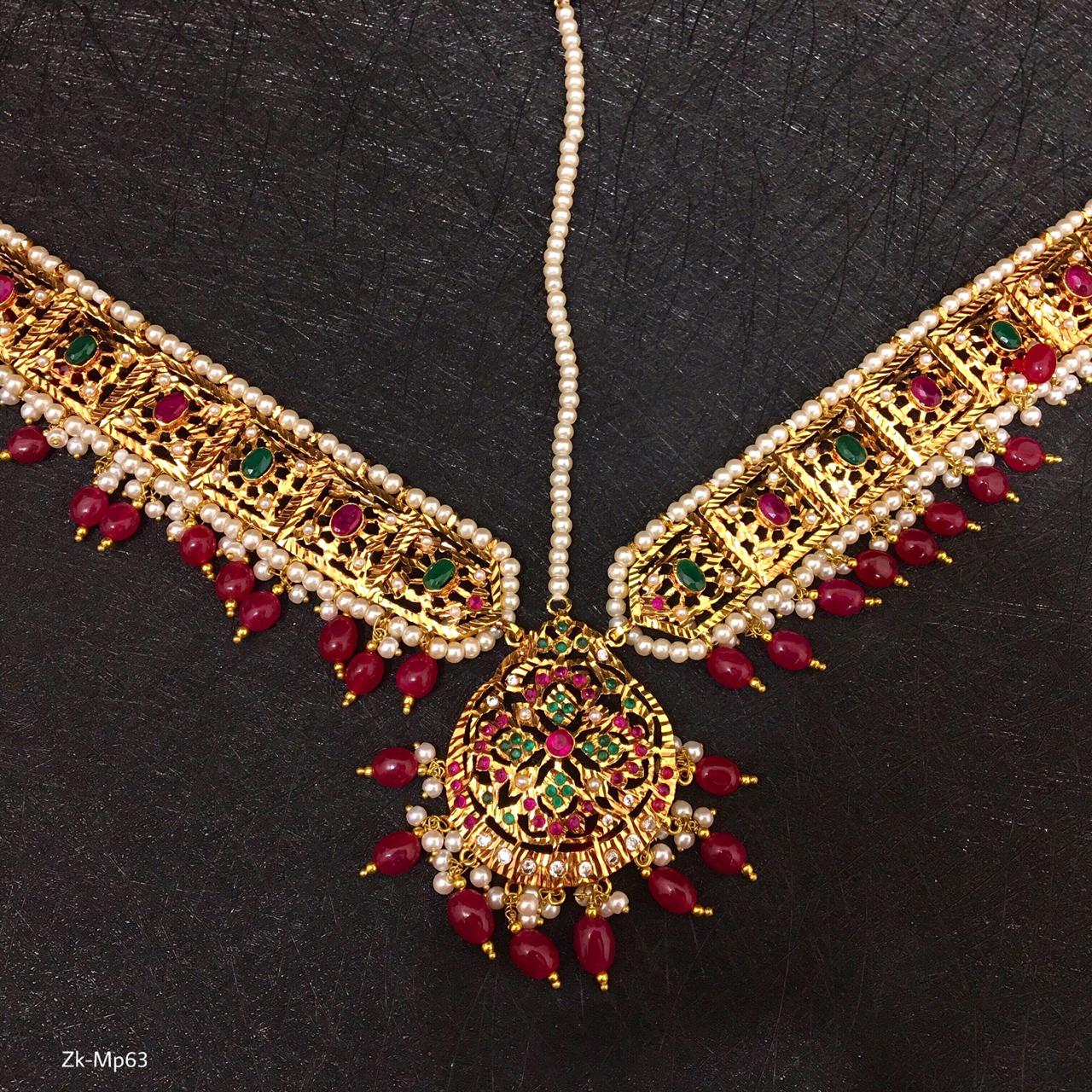Ruby and Emerald Traditional Matha Patti