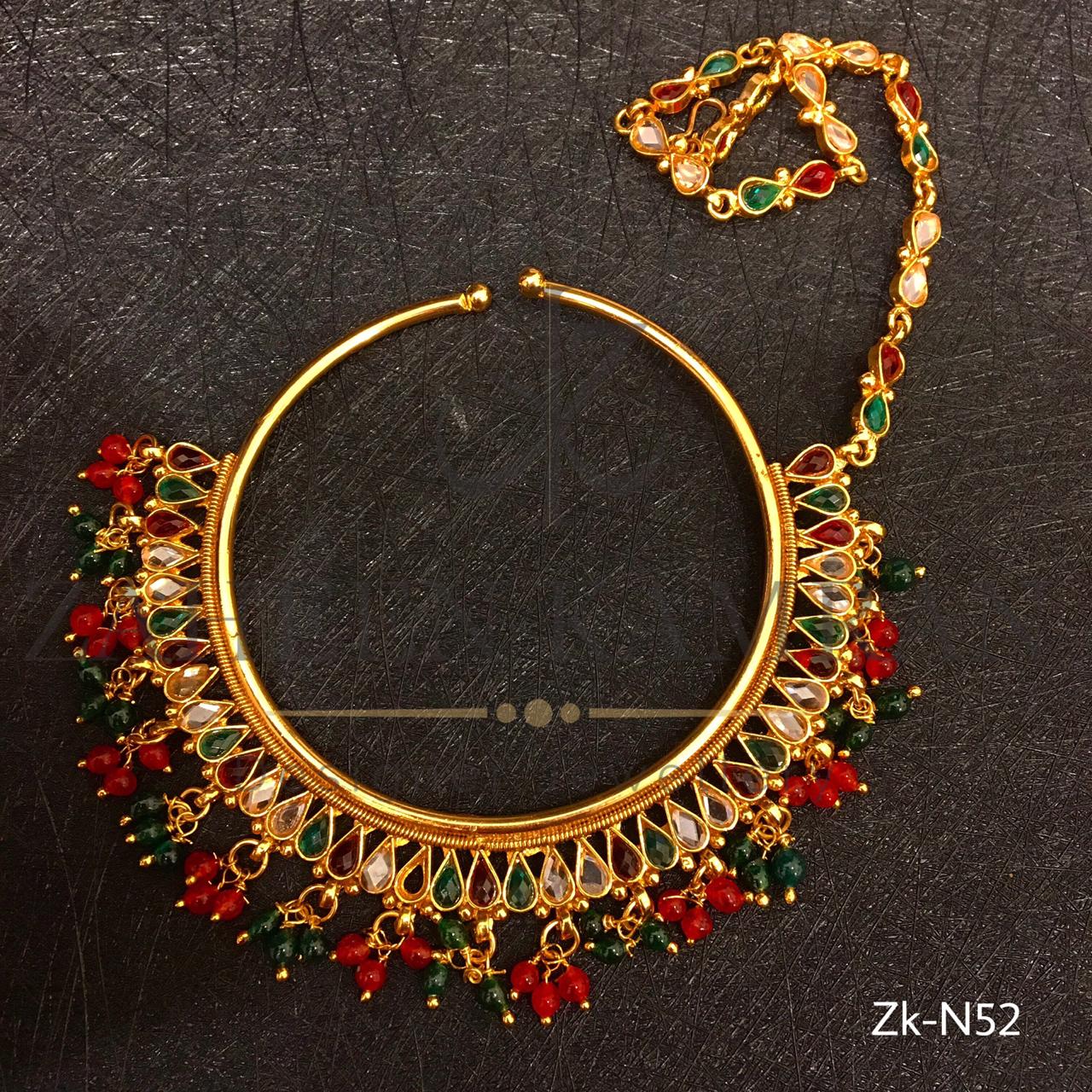 Multi Stone Pear Nathli