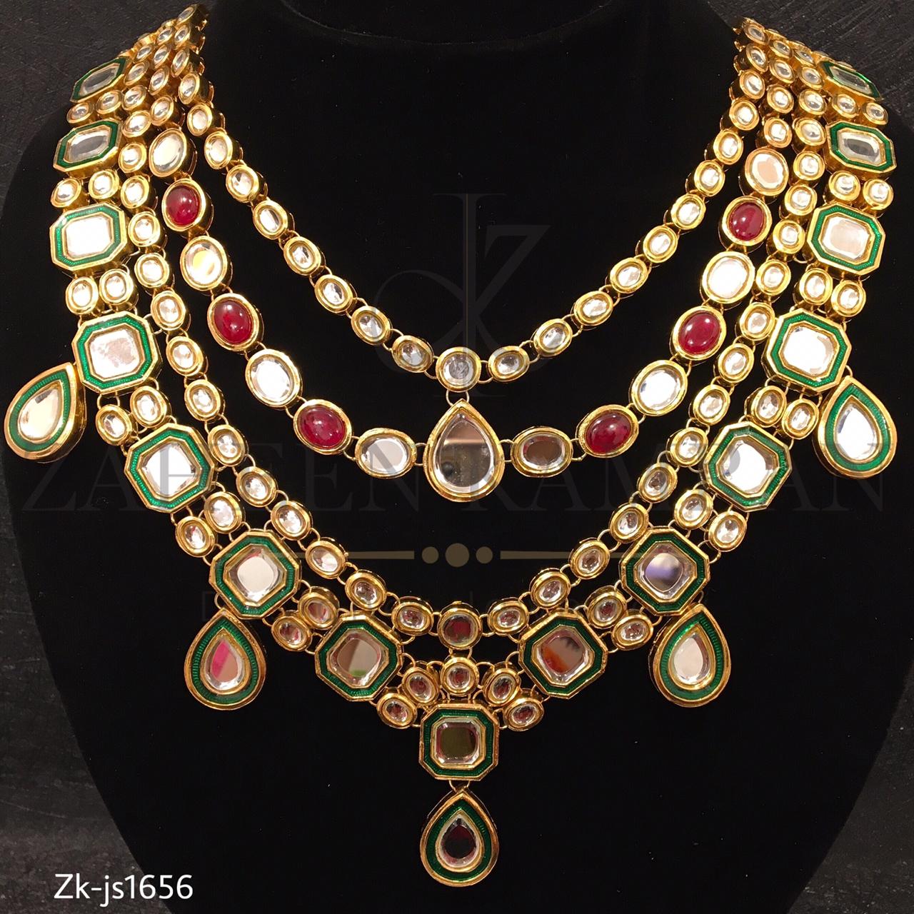 5 Layer Red Coral Kundan Necklace