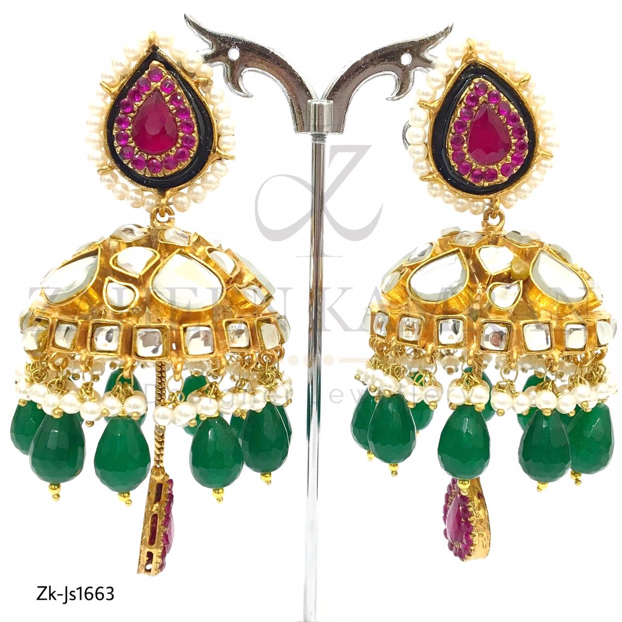 Gold Plated Stunning Ruby and Emerald Necklace Set