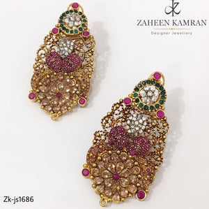 Multi Gold Choker with Earrings