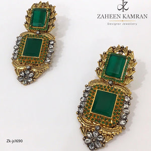 Princess Cut Emerald Choker Set