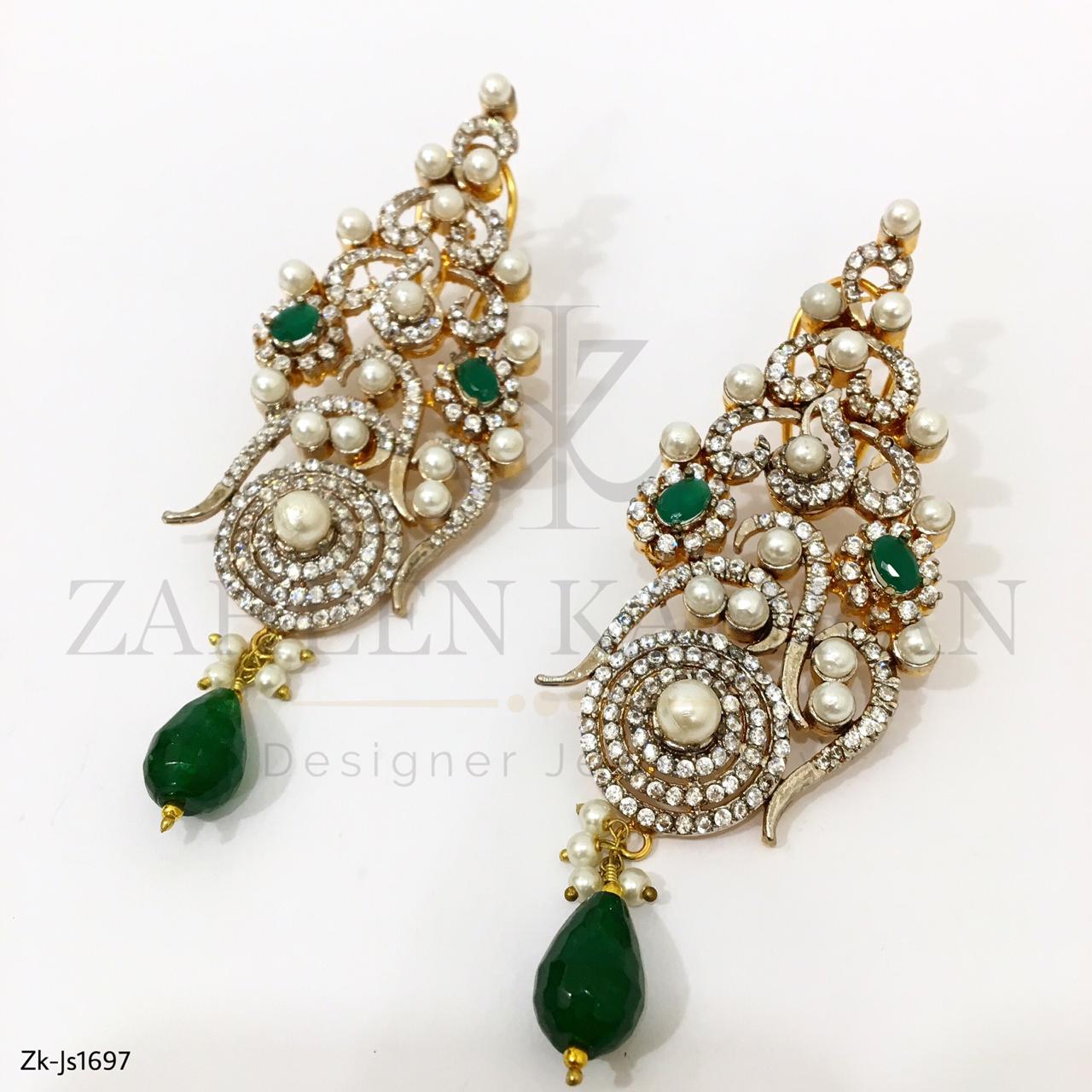 Pearl Emerald Hook Necklace