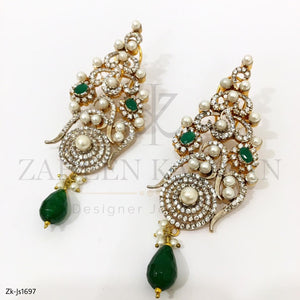 Pearl Emerald Hook Necklace