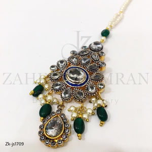 Emerald Kundan Prety Necklace Set