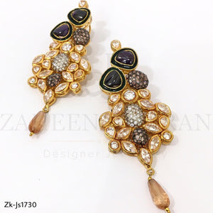 Trilliant Cut Black Necklace Set