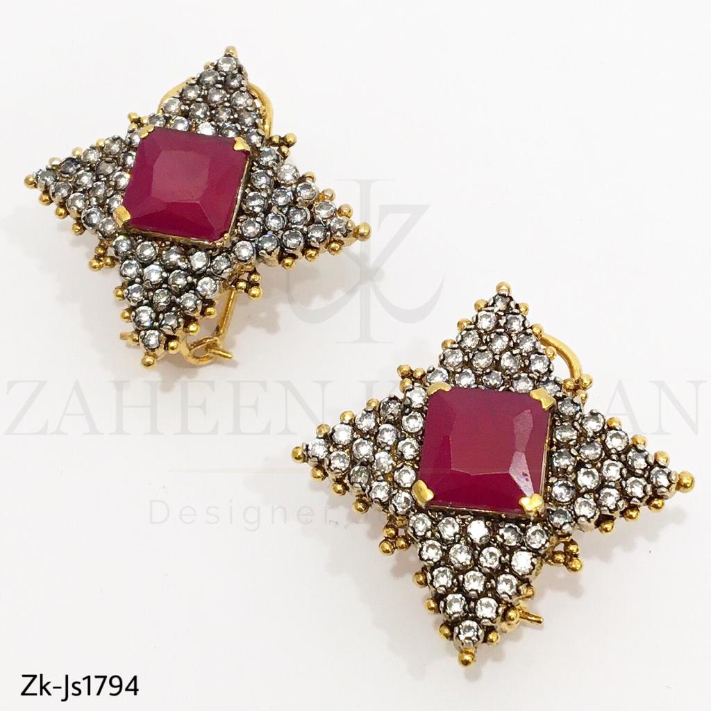 Ruby Square Star Necklace Set