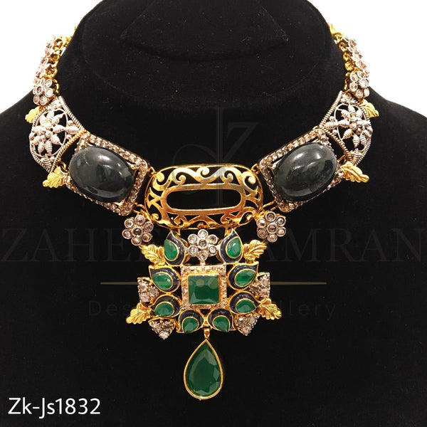 Emerald Black Necklace set