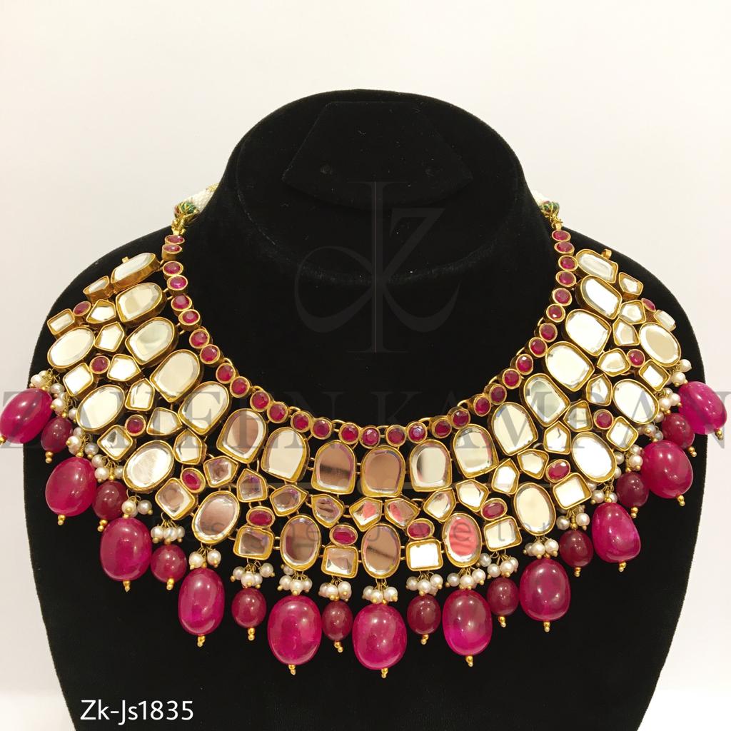 Gorgeous Kundan Ruby Necklace Set