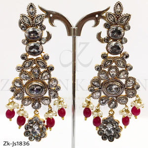Kundan Ruby Antique Necklace Set