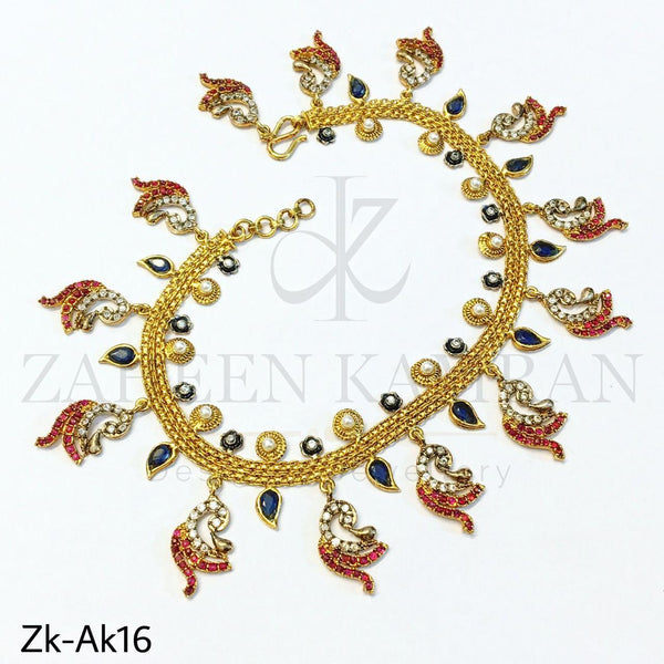 Stylish chain ruby anklet