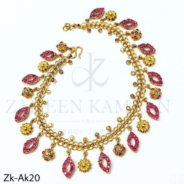 Ruby floral anklet