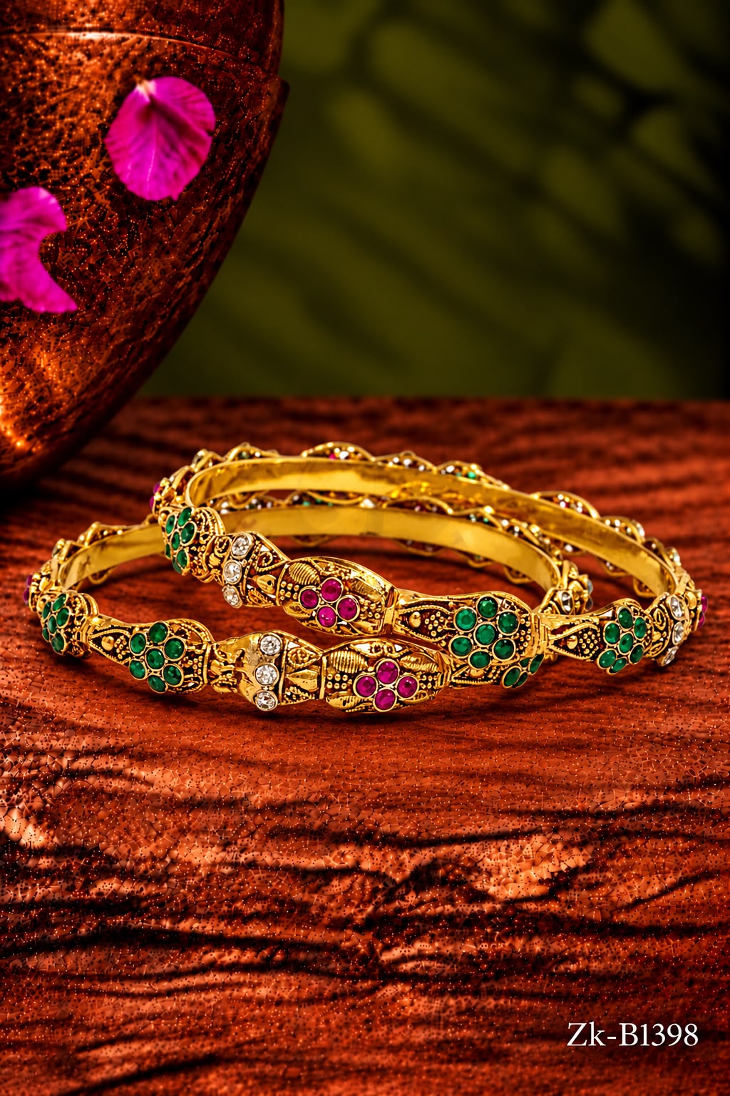 Multi Stone Kundan Bangles