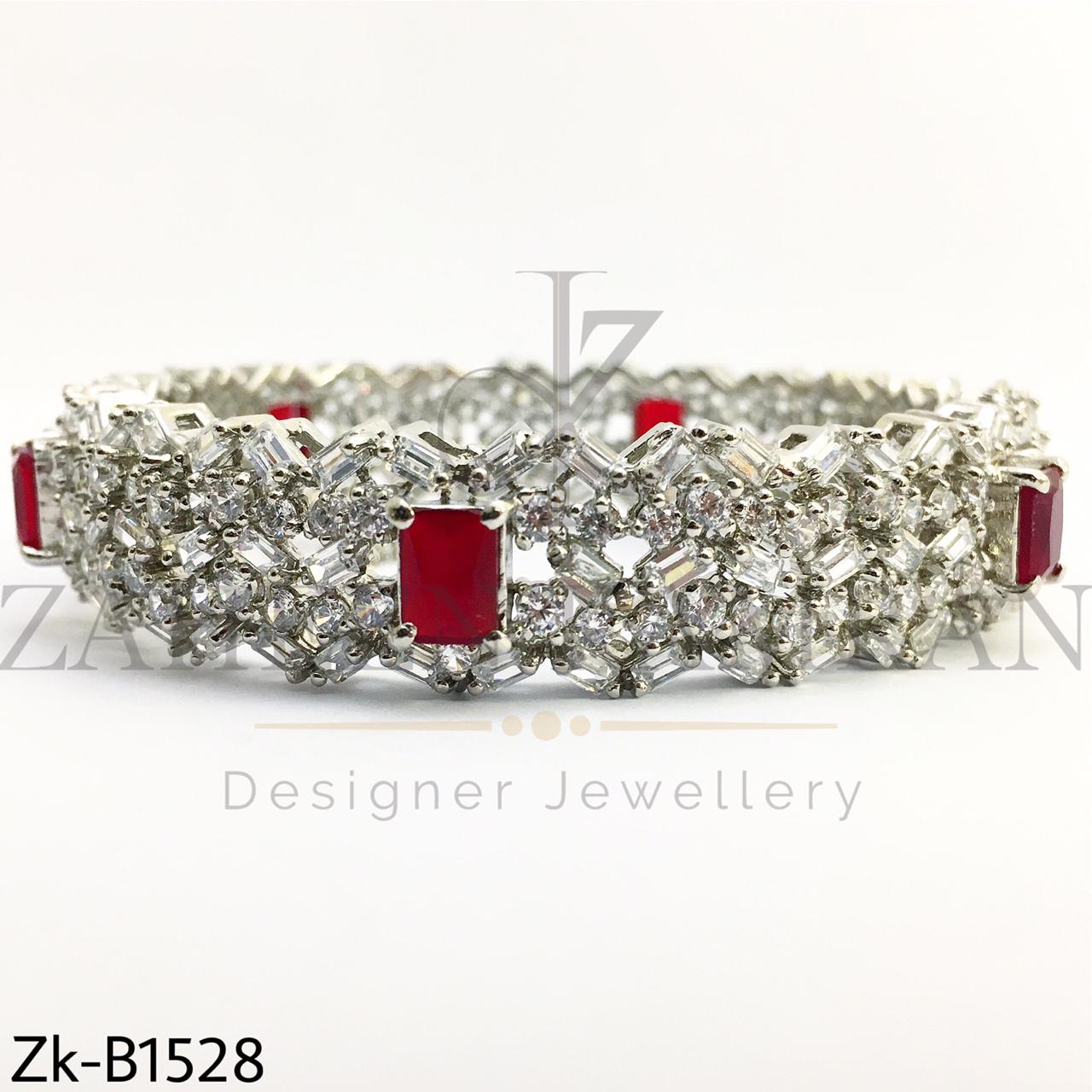 Elegant Silver ruby bangle