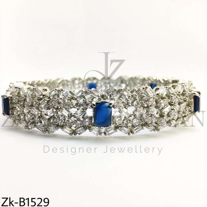 Silver sapphire bangle