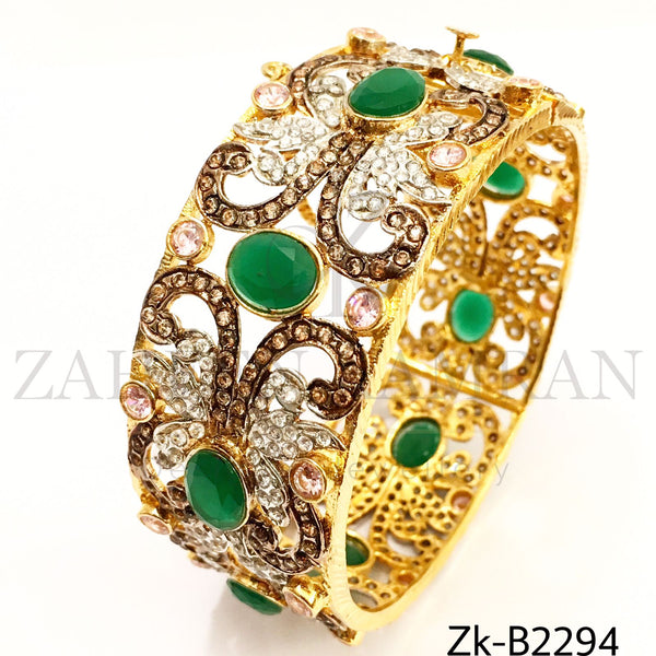 Emerald Gold Bangles