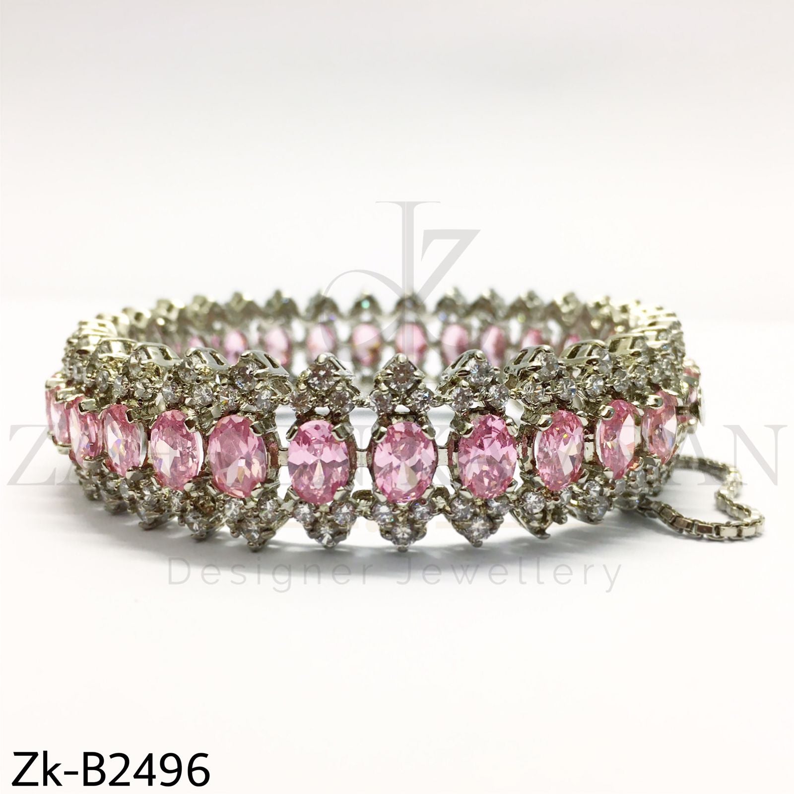 Silver Pink Bangle