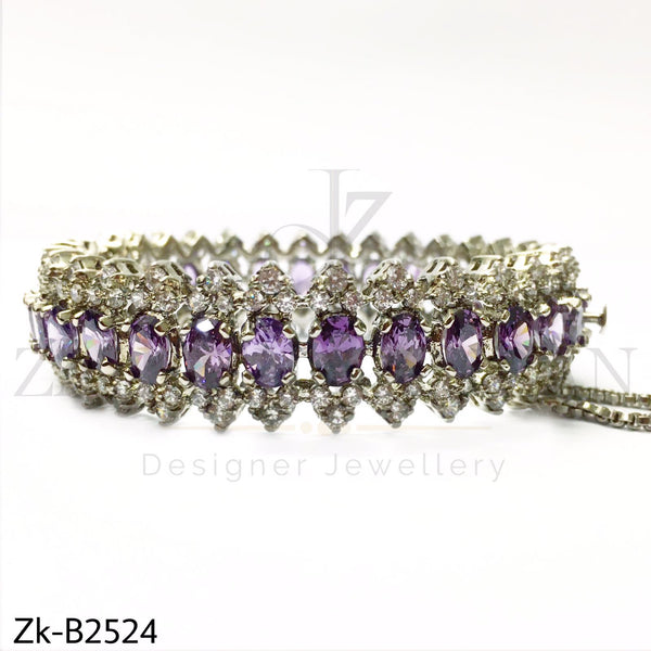 Amethyst Silver Bangle