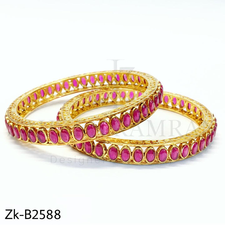 Golden ruby pair bangles