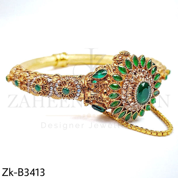 Emeralds floral bangle