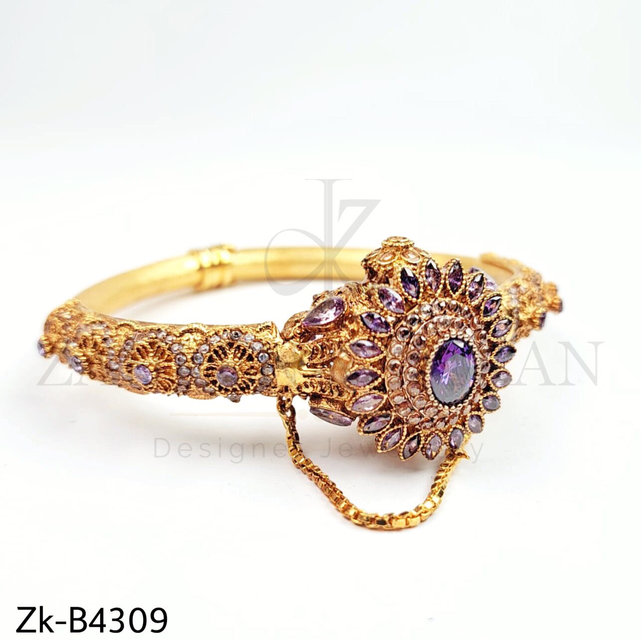 Amethyst floral bangle.