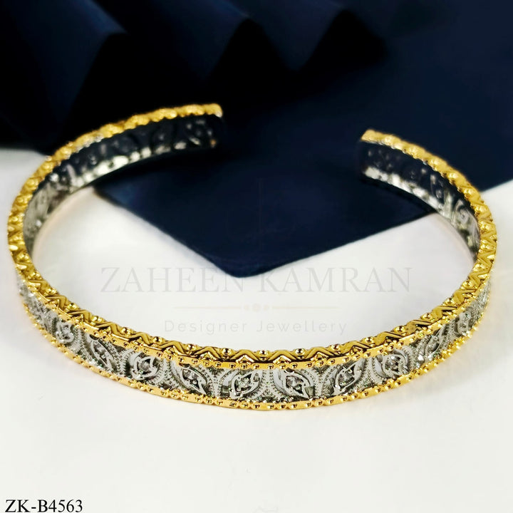 SILVER AND GOLD BANGLE