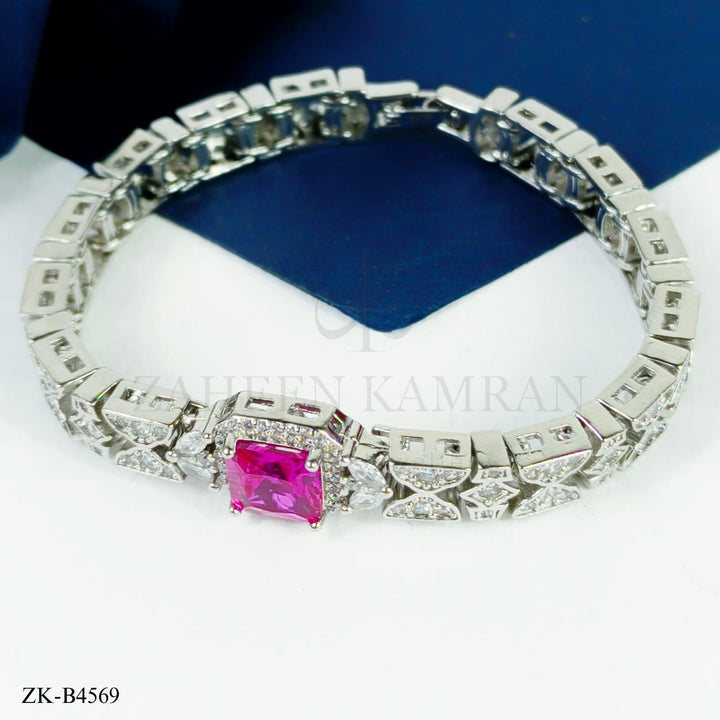 PINK ZIRCONIA BRACLET