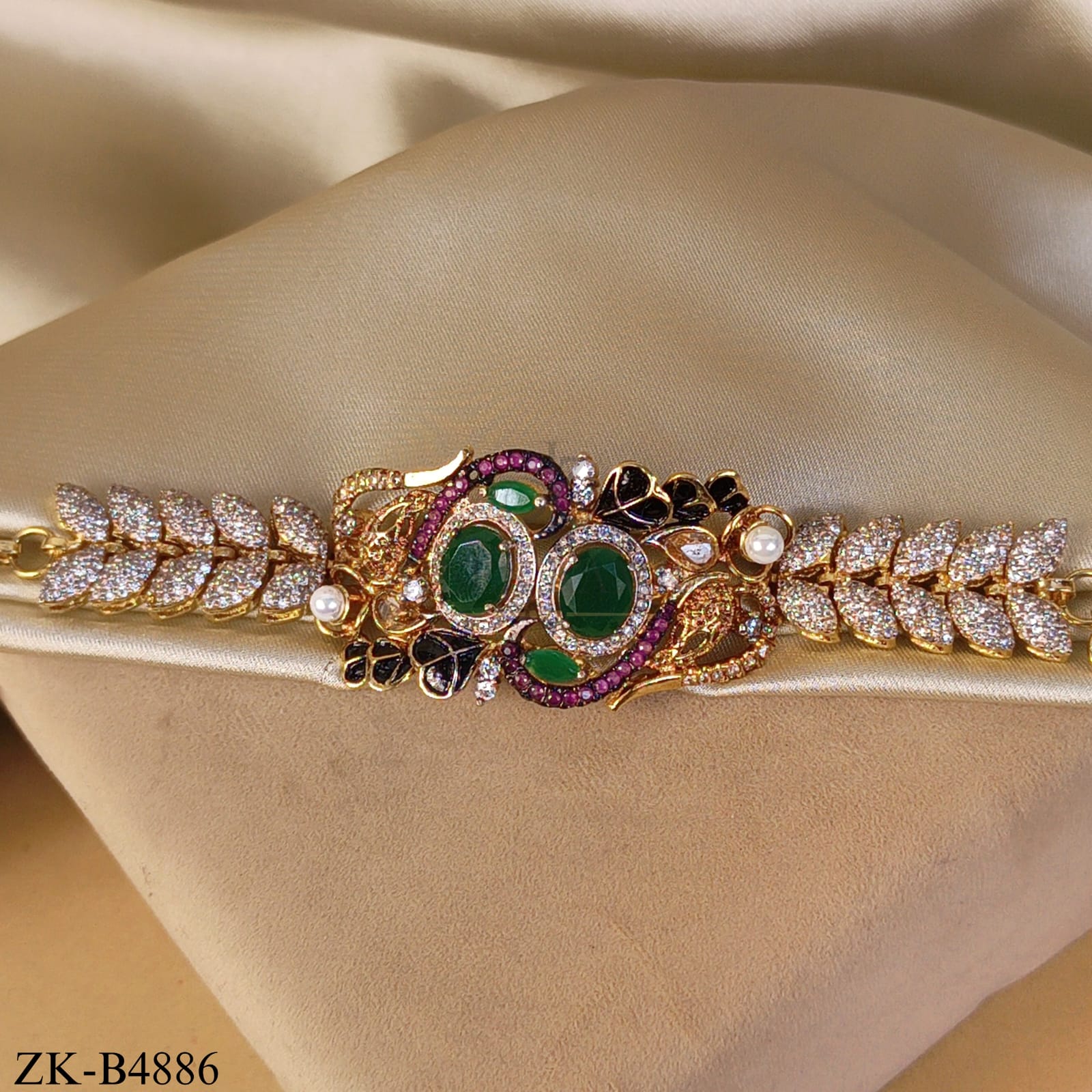 EMERALD TWIN BLACK ENAMEL BANGLE