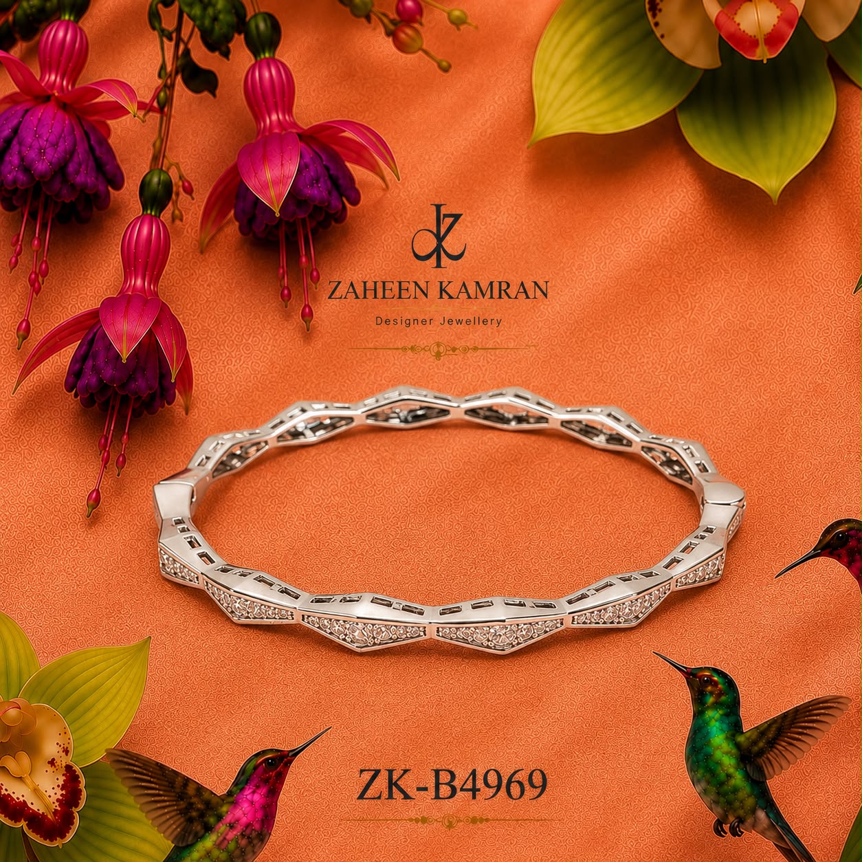 Zigzag Stone Bangle