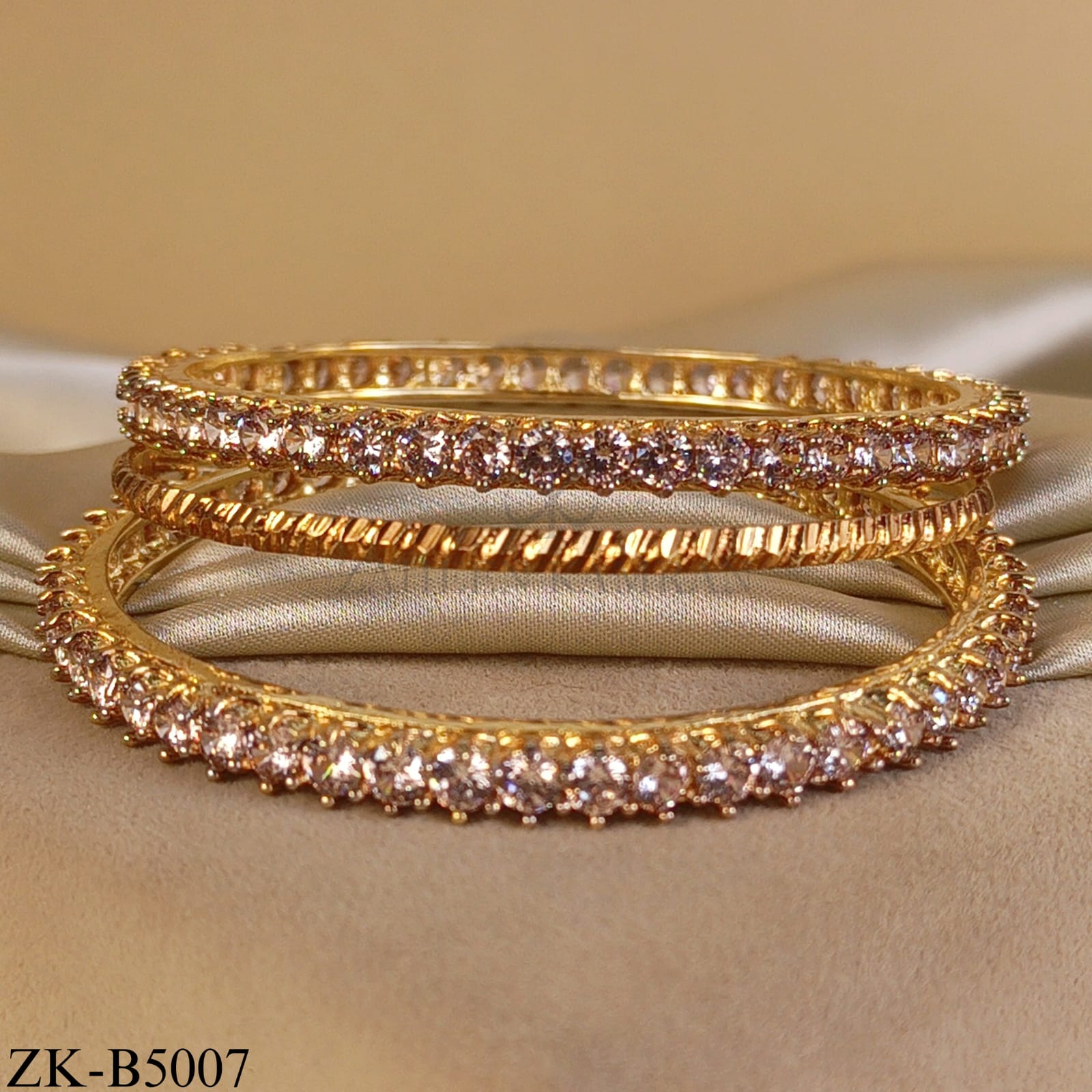 ZIRCONIAN TEXTURED BANGLES