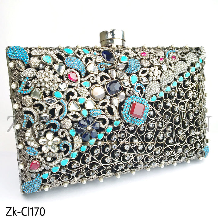 Incredible silver clutch.