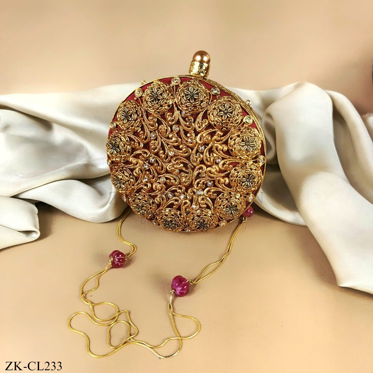 Round Gold Clutch