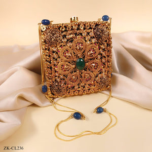 ANTIQUE FLORAL CLUTCH