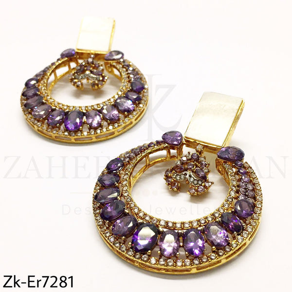 Amethyst Circular Earrings