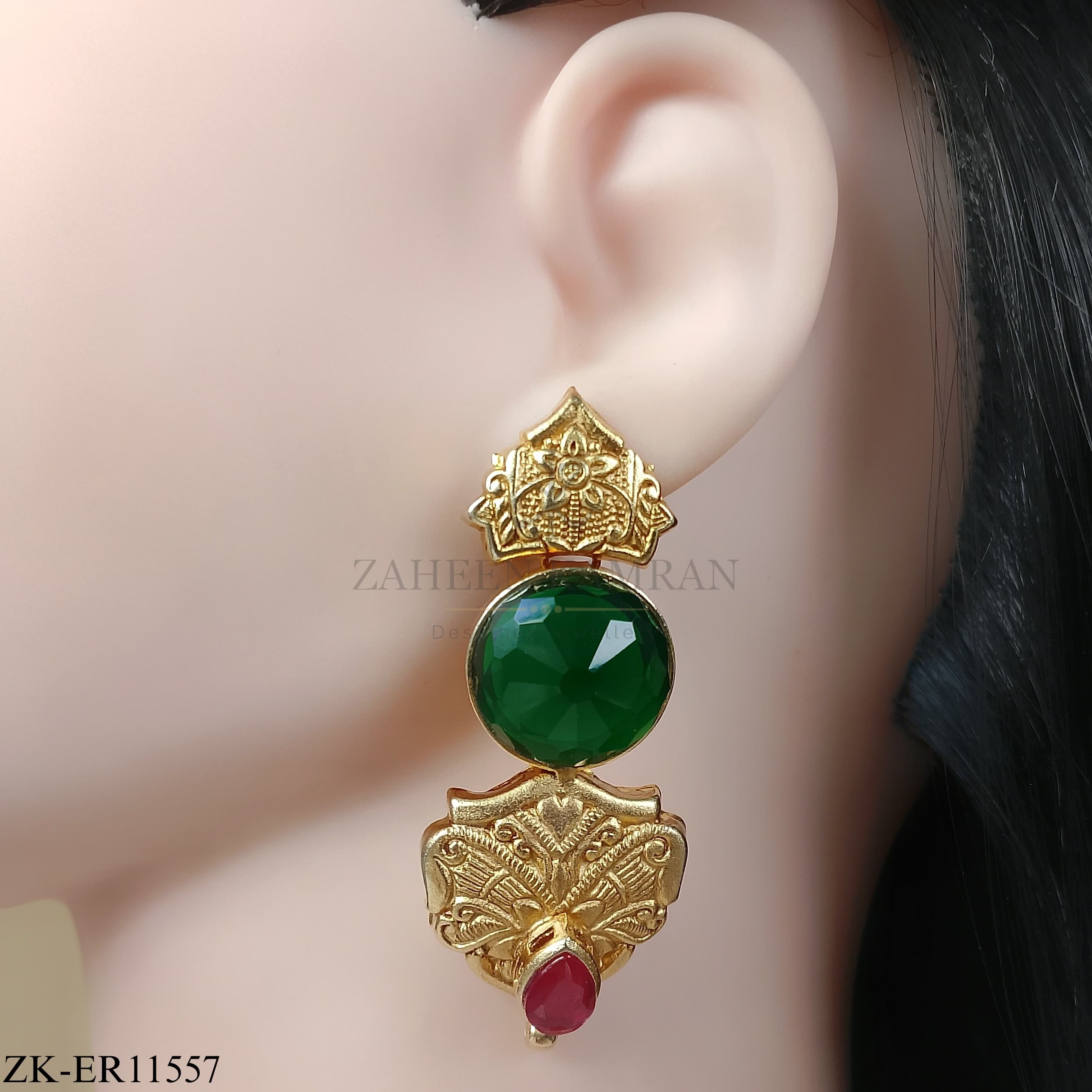 RUBY EMERALD EARRINGS