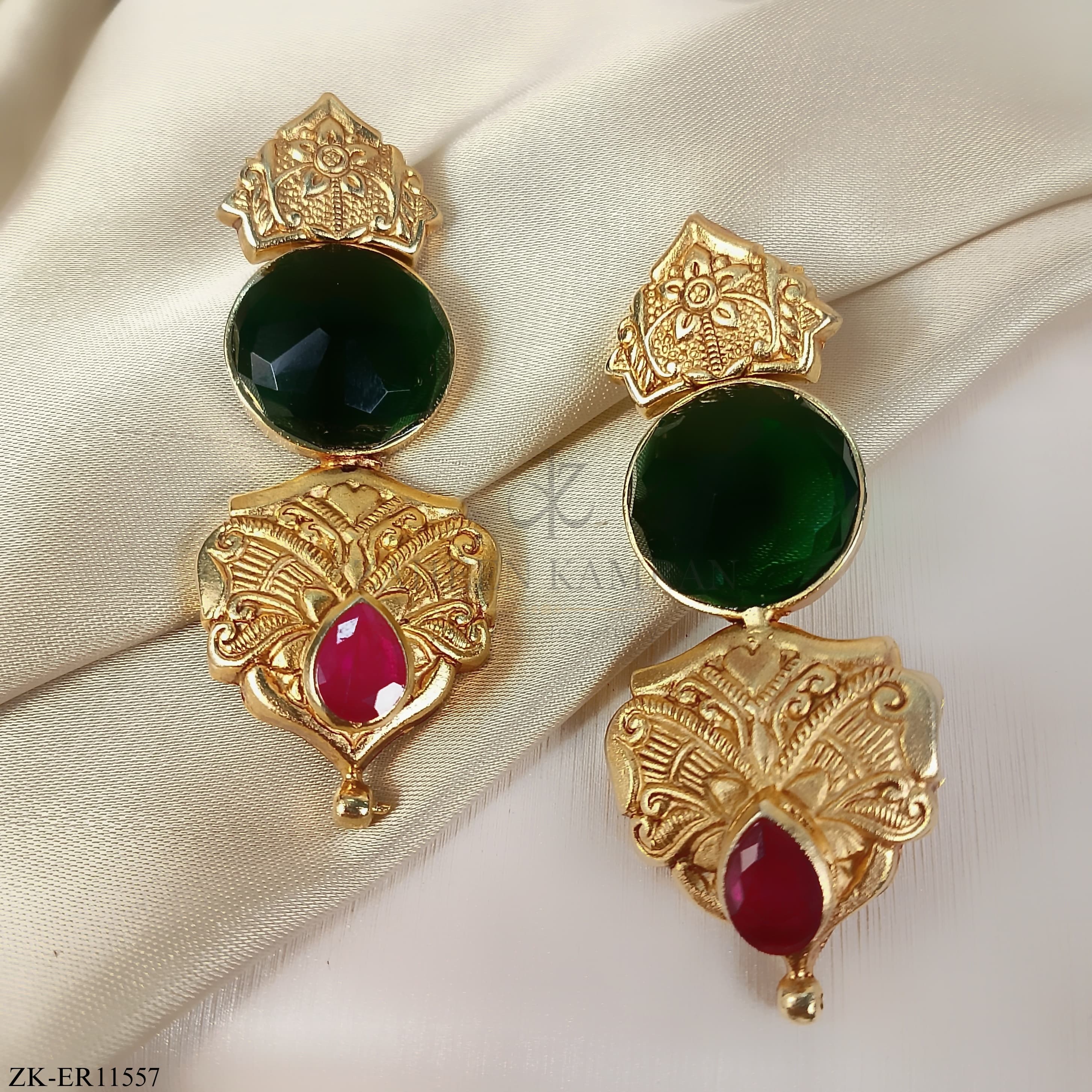 RUBY EMERALD EARRINGS