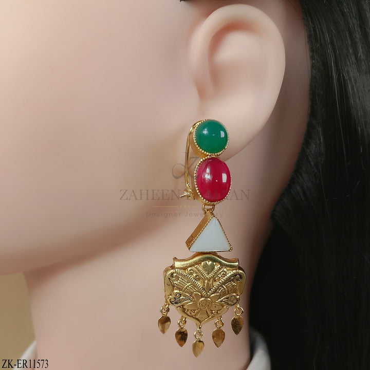RUBY EMERALD EARRINGS
