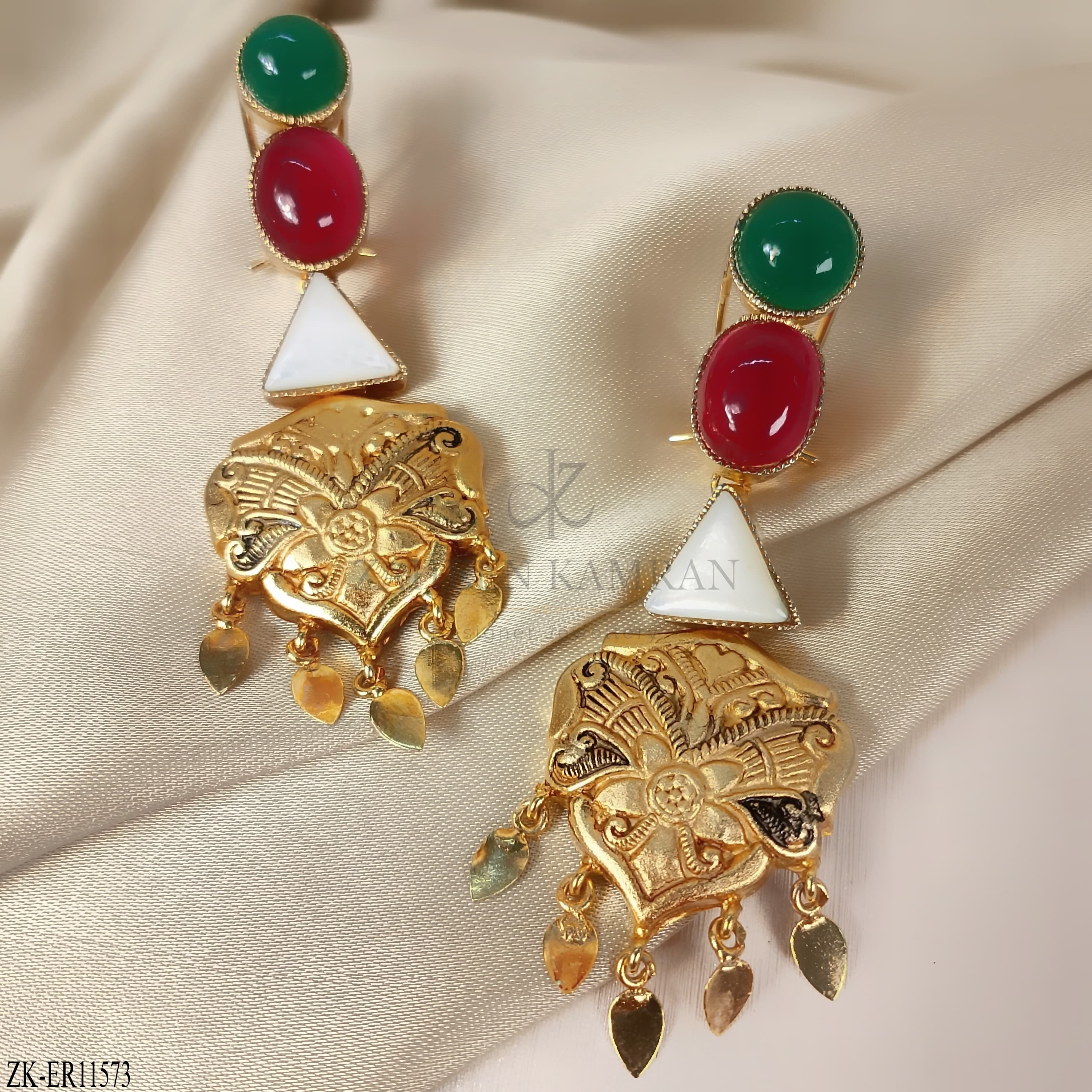 RUBY EMERALD EARRINGS