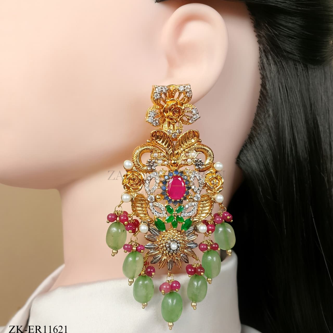 RUBY EMERALD EARRINGS