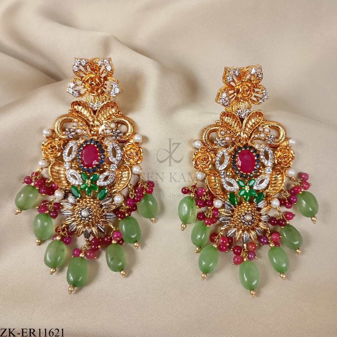 RUBY EMERALD EARRINGS