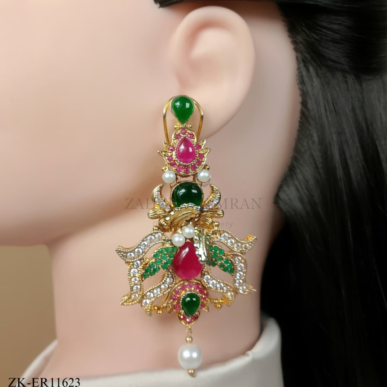 RUBY EMERALD EARRINGS