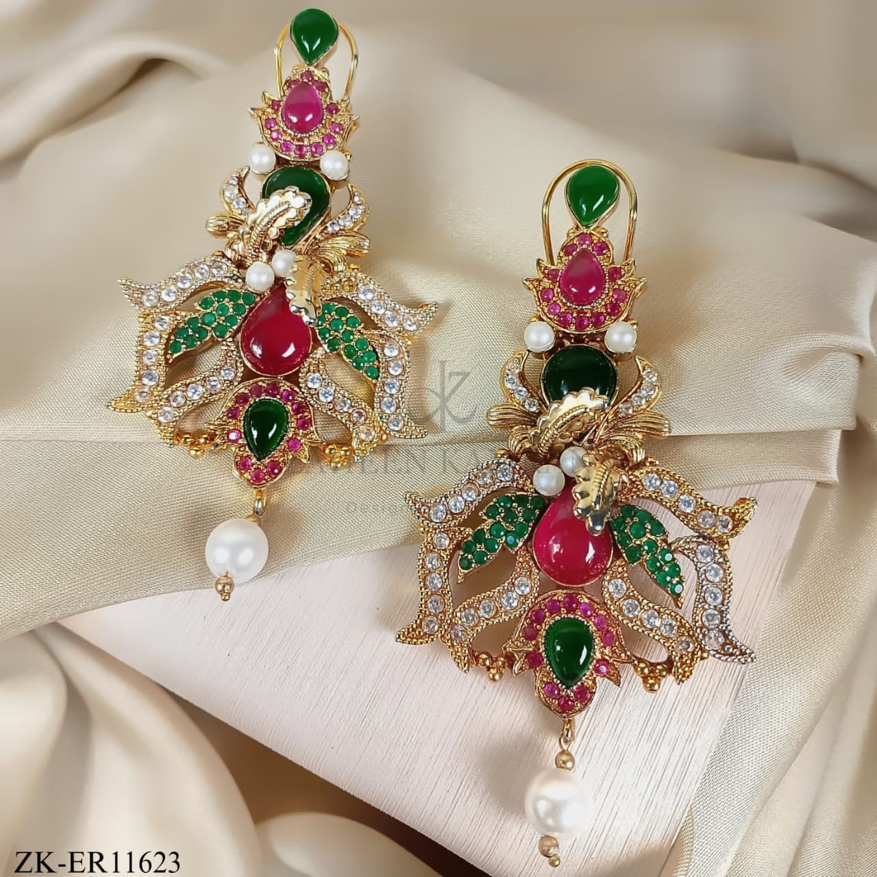 RUBY EMERALD EARRINGS