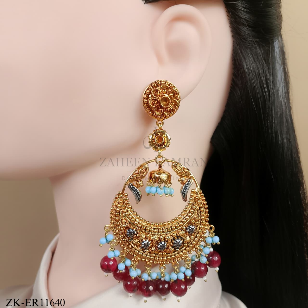 FEROZA GARNET EARRINGS