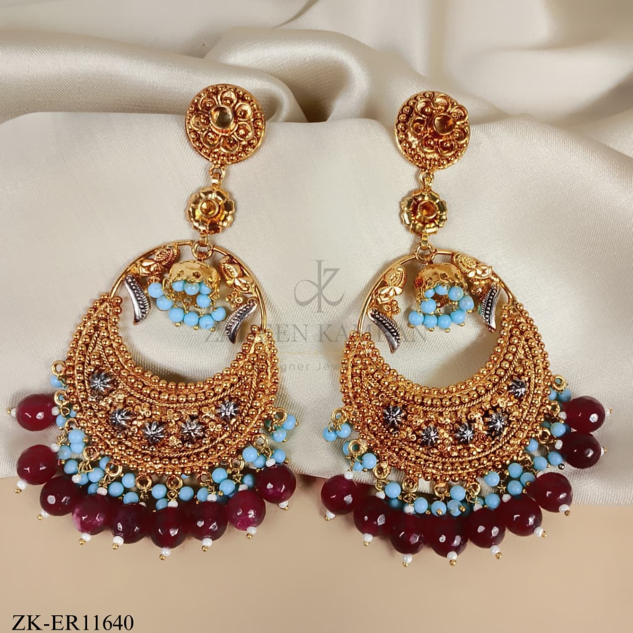 FEROZA GARNET EARRINGS