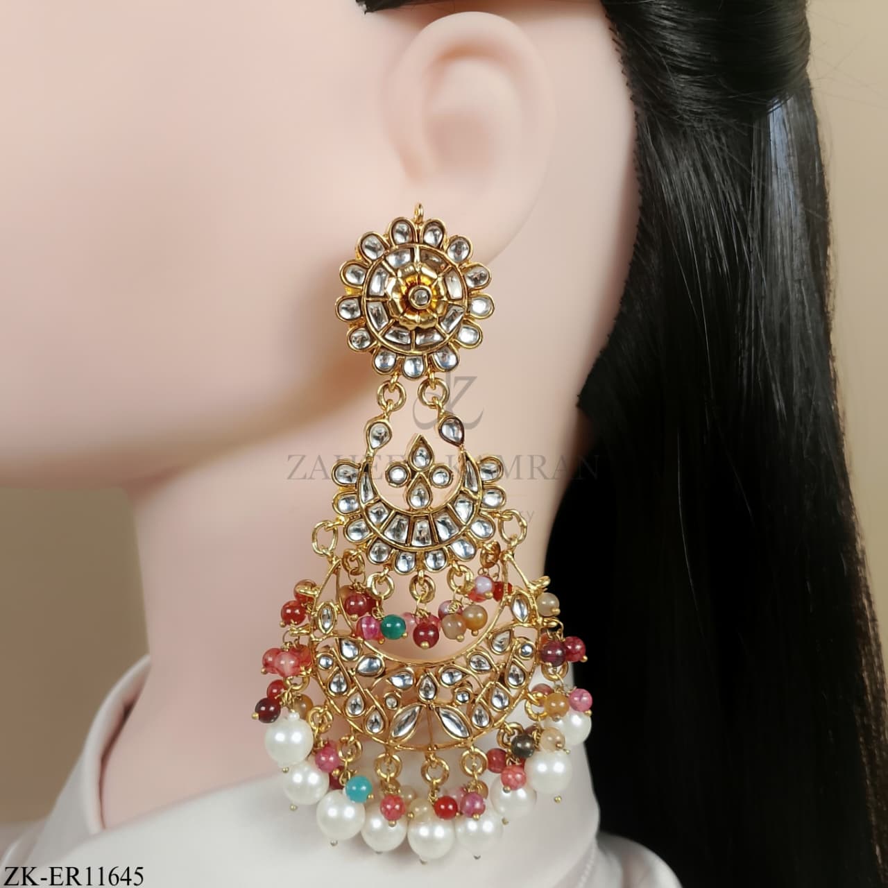 MULTI KUNDAN EARRINGS