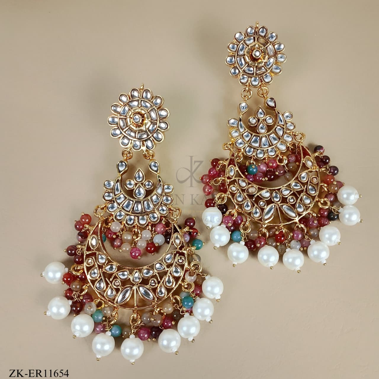 MULTI KUNDAN EARRINGS