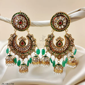 KUNDAN EMERALD EARRINGS