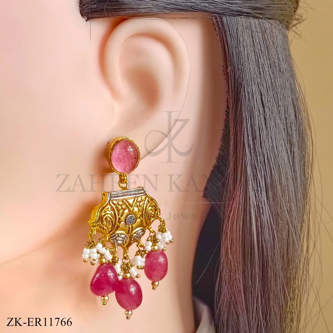 PINK ZIRCONIA EARRINGS