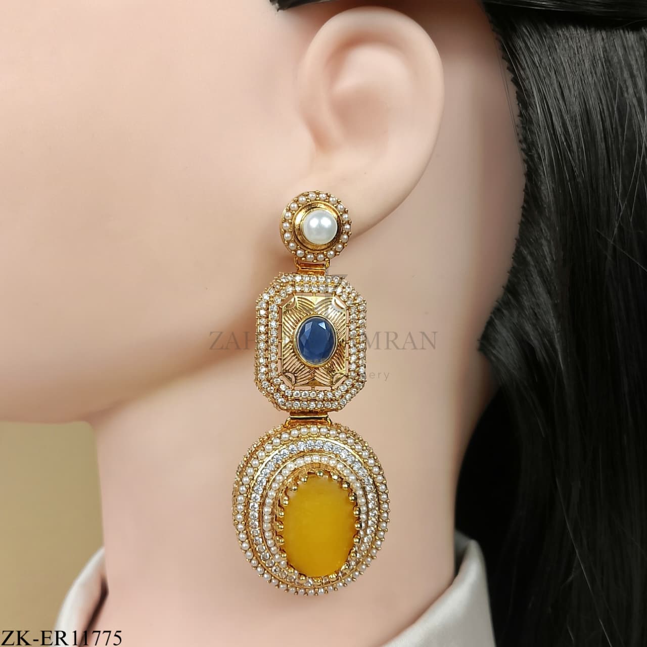 YELLOW JADE EARRINGS